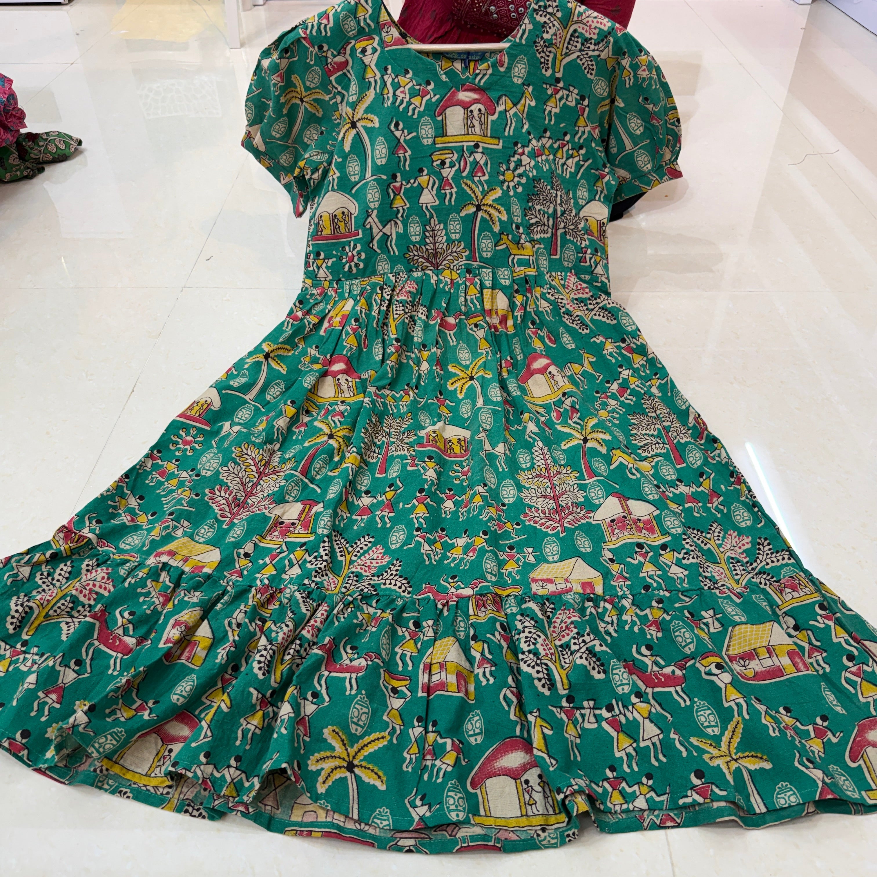 MRC224 cotton Kalamkari frocks