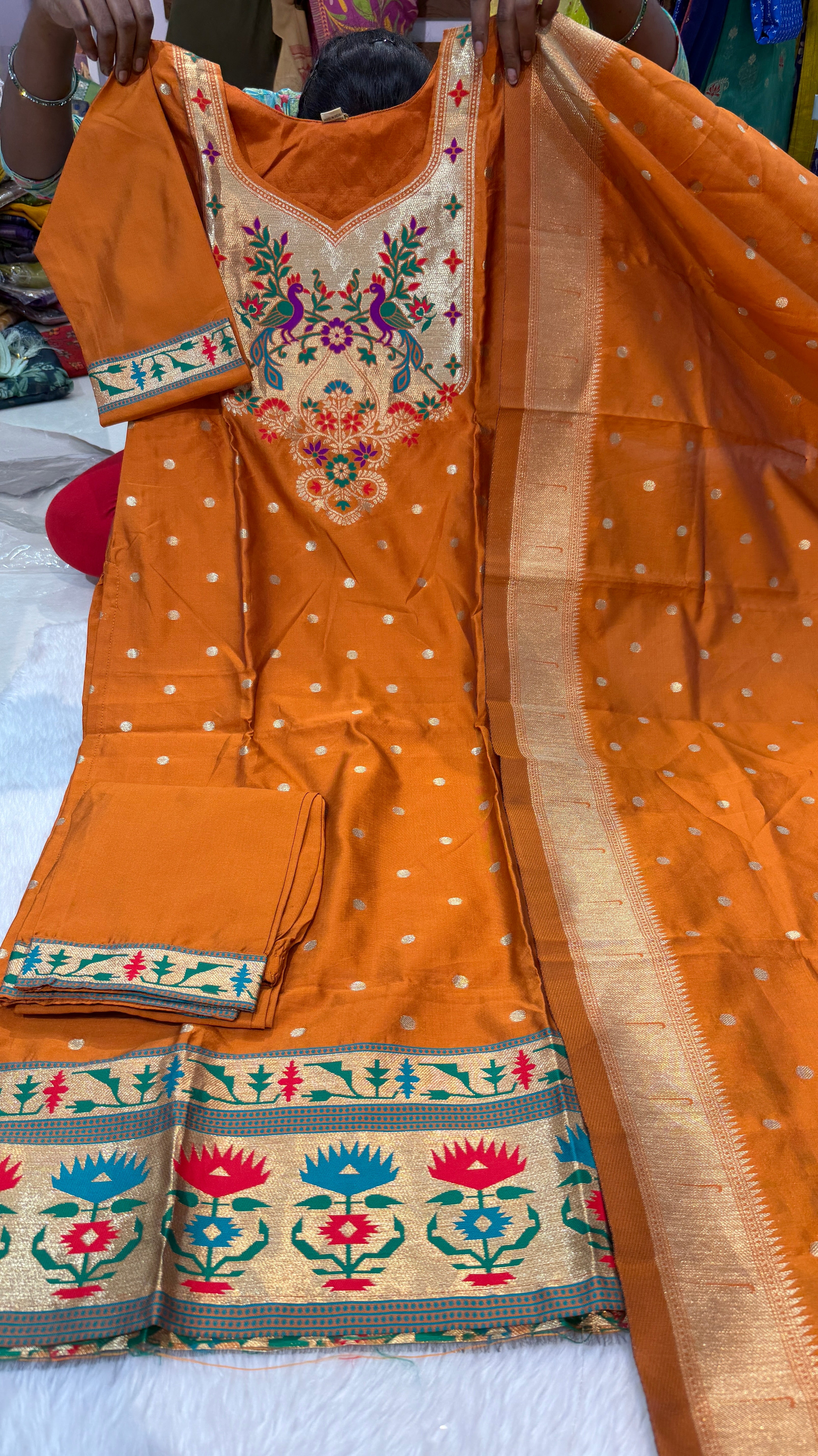Aadi sale / Jamdani work 3pc Set
