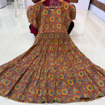 MRC224 cotton Kalamkari frocks