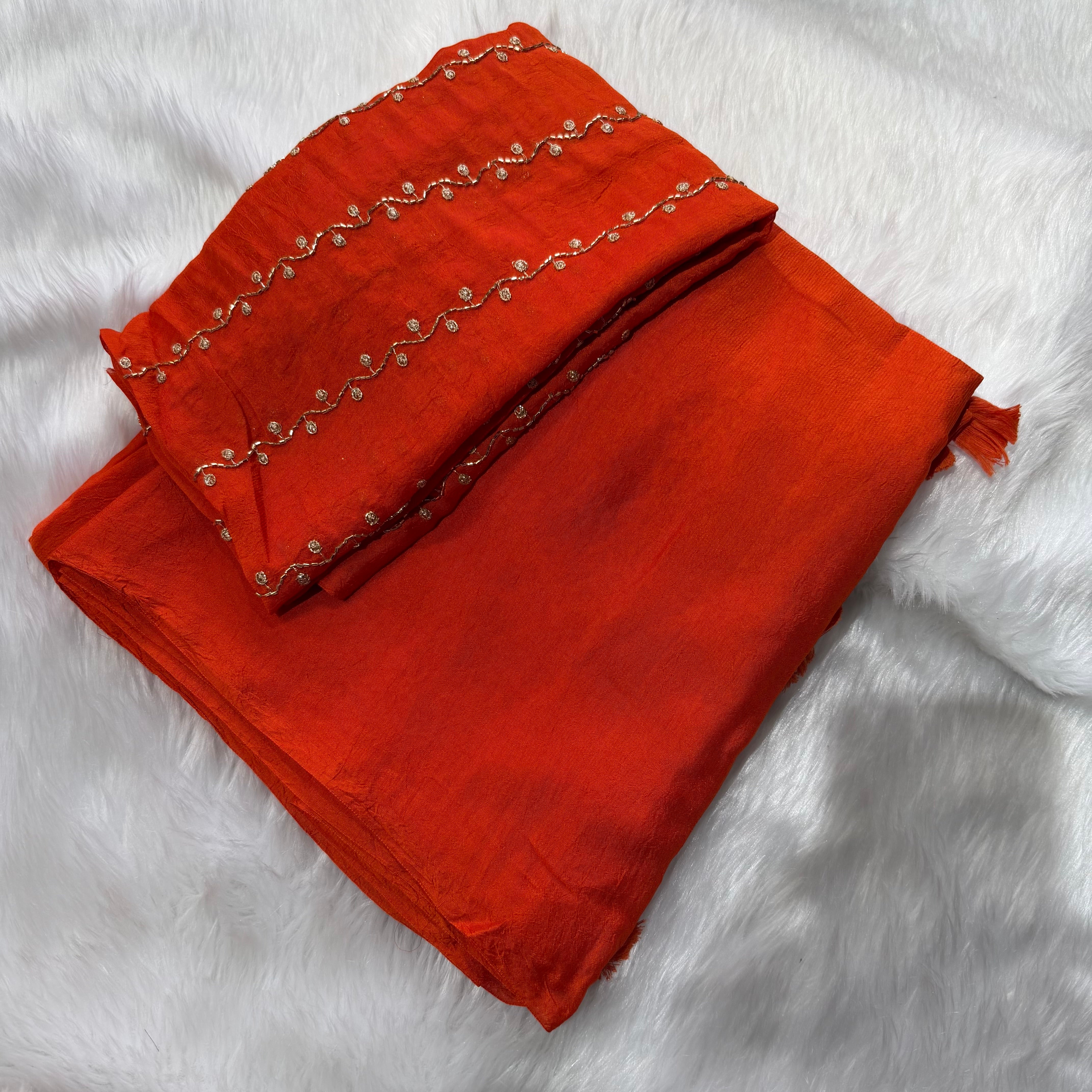 MRC141 Fendy crush Georget Saree / Tussels