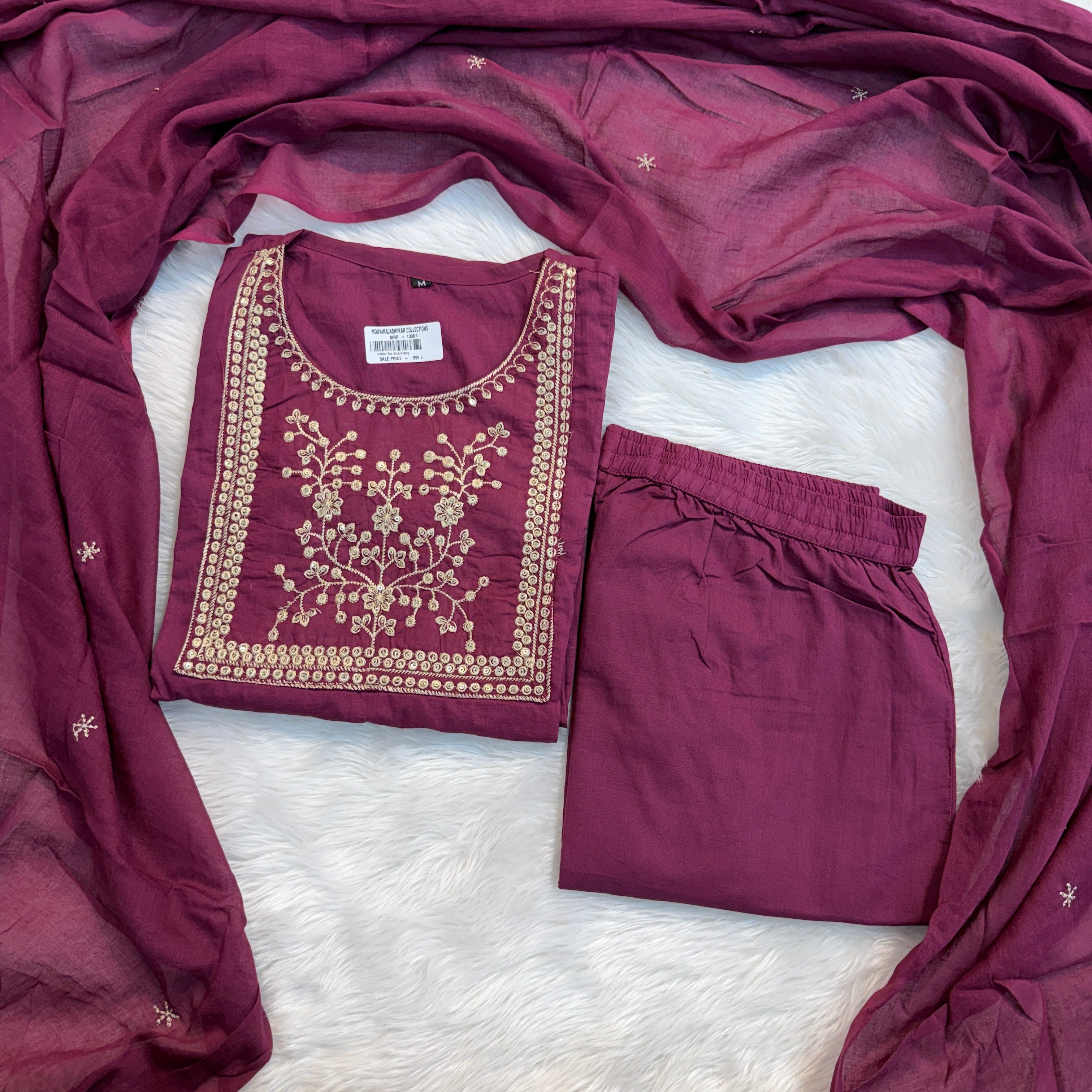 MRC209 Cotton 3pc Embroidery