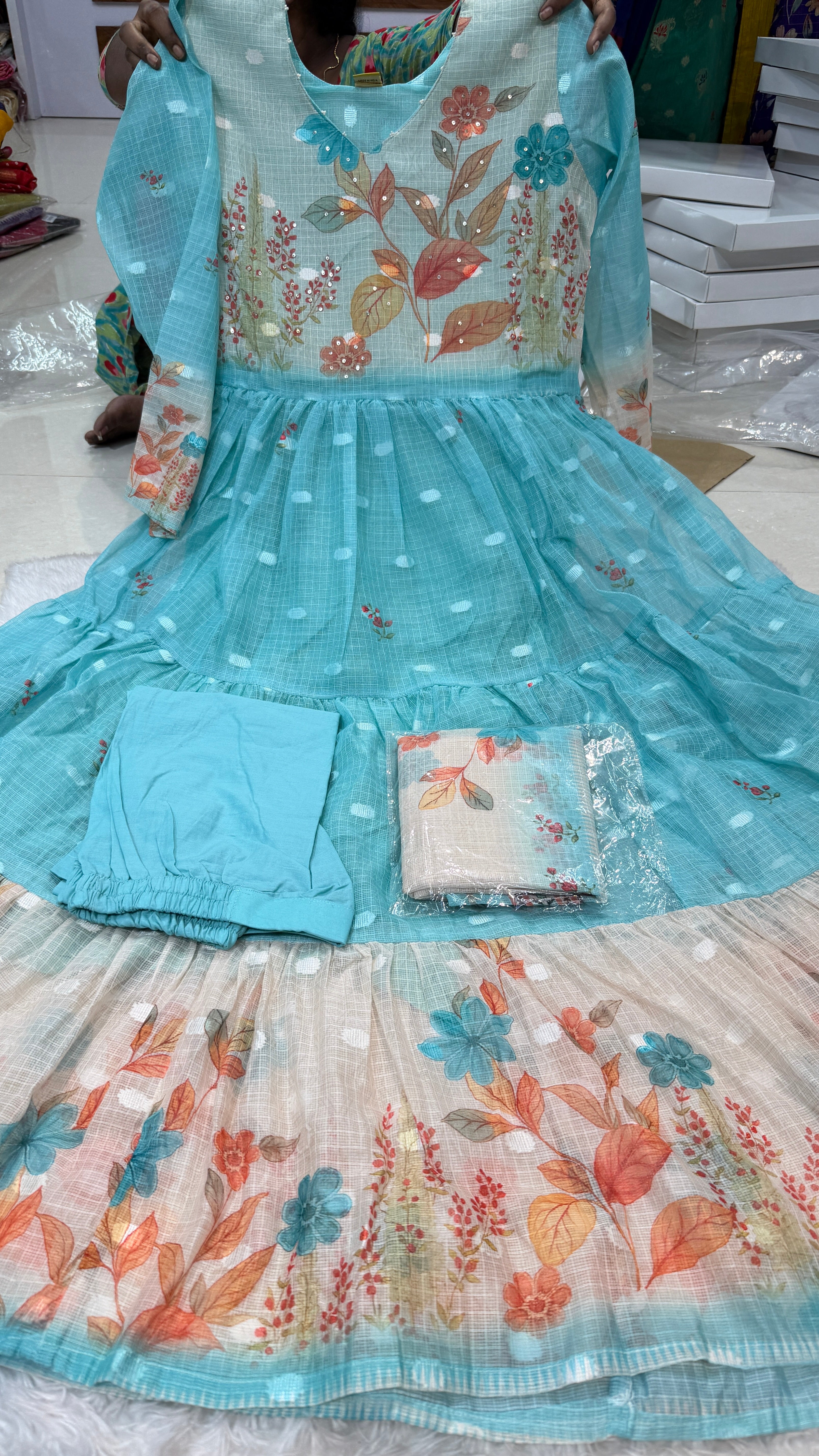 Aadi Sale/ Kota Frock 3pc