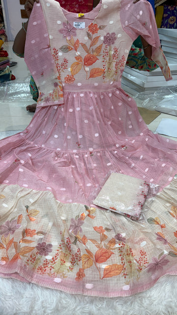 Aadi Sale/Kota Frock 3pc