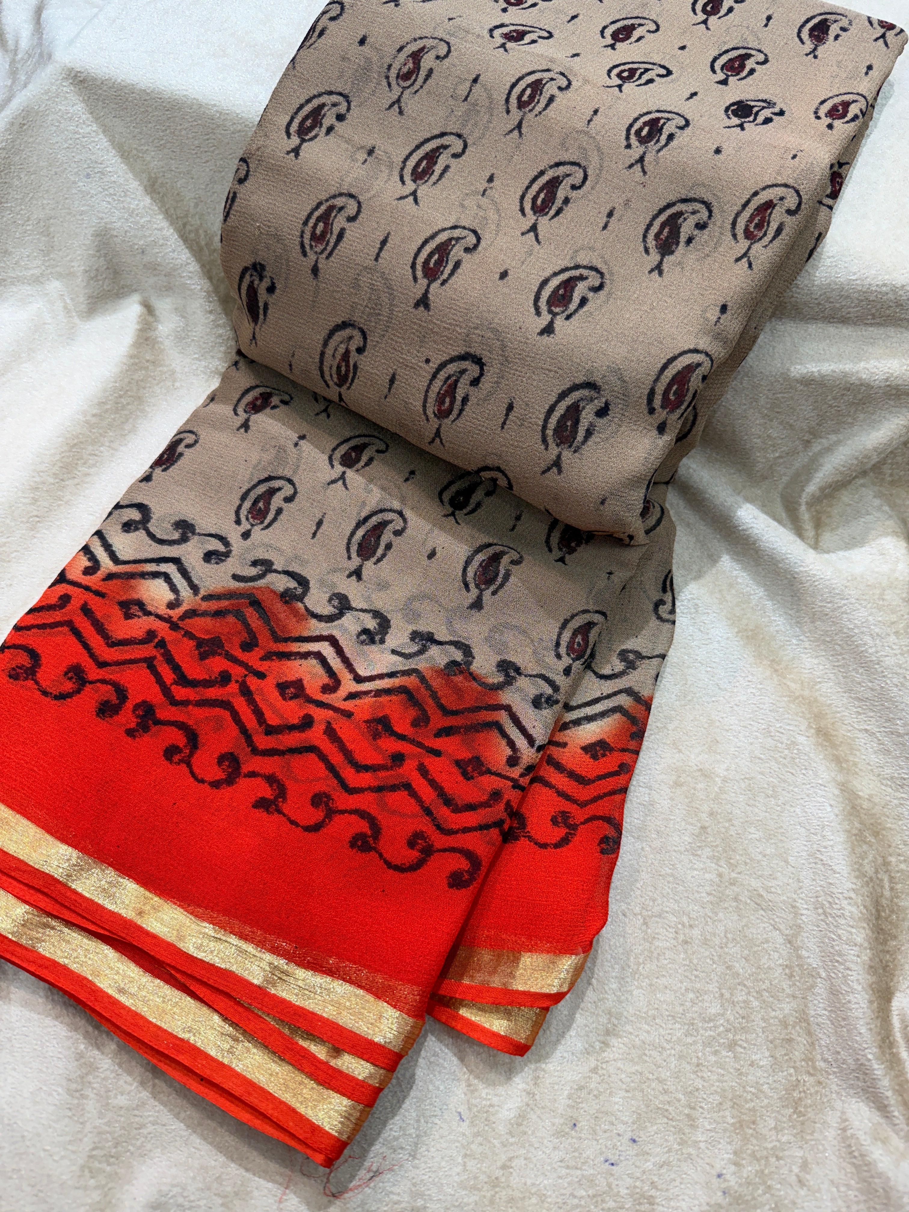 MRC314 Zari PIPINIG GEORGET SAREE