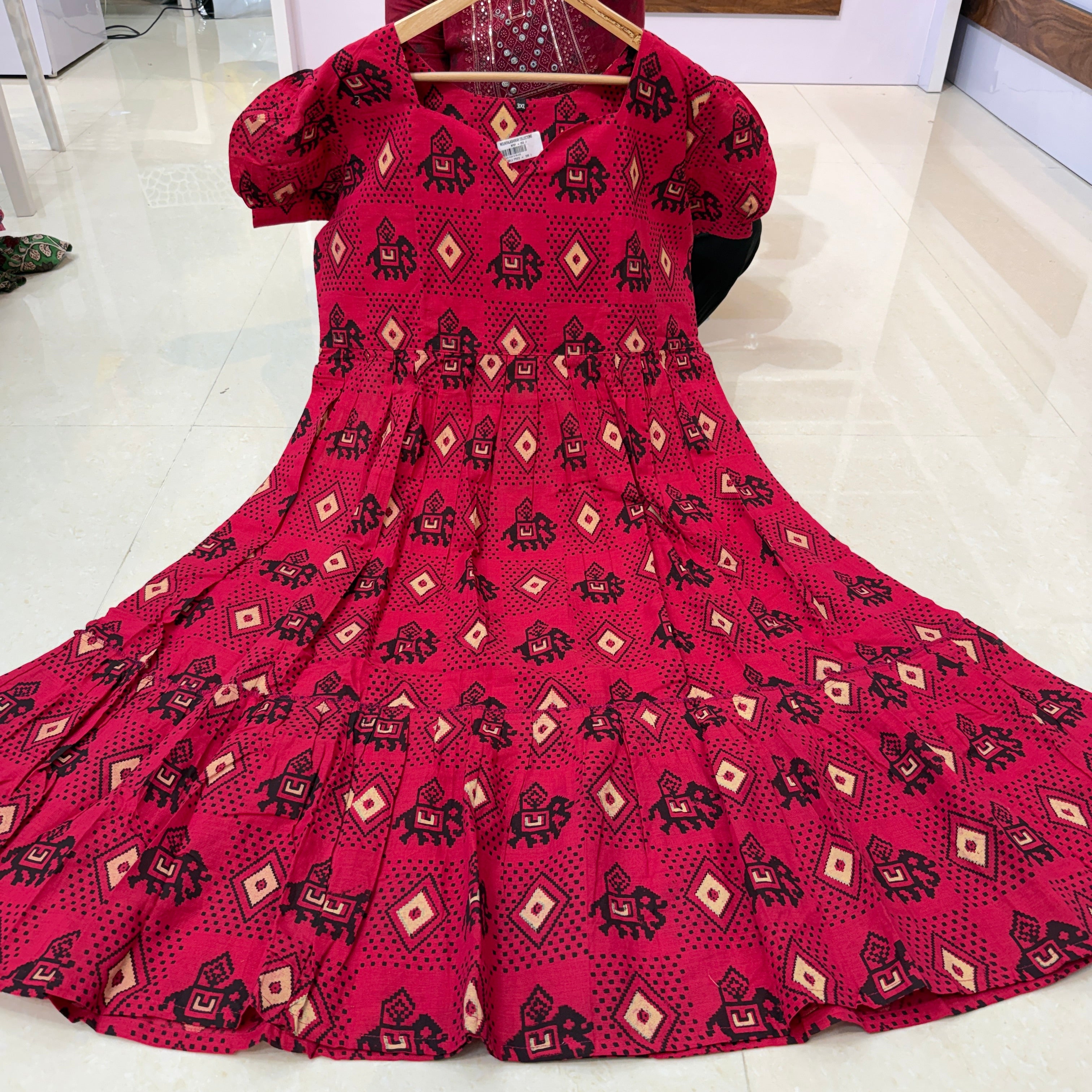 MRC224 cotton Kalamkari frocks