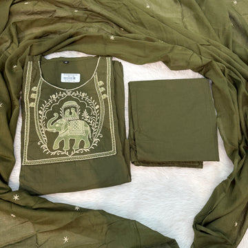 Aadi Sale  cotton 3Pc Emb