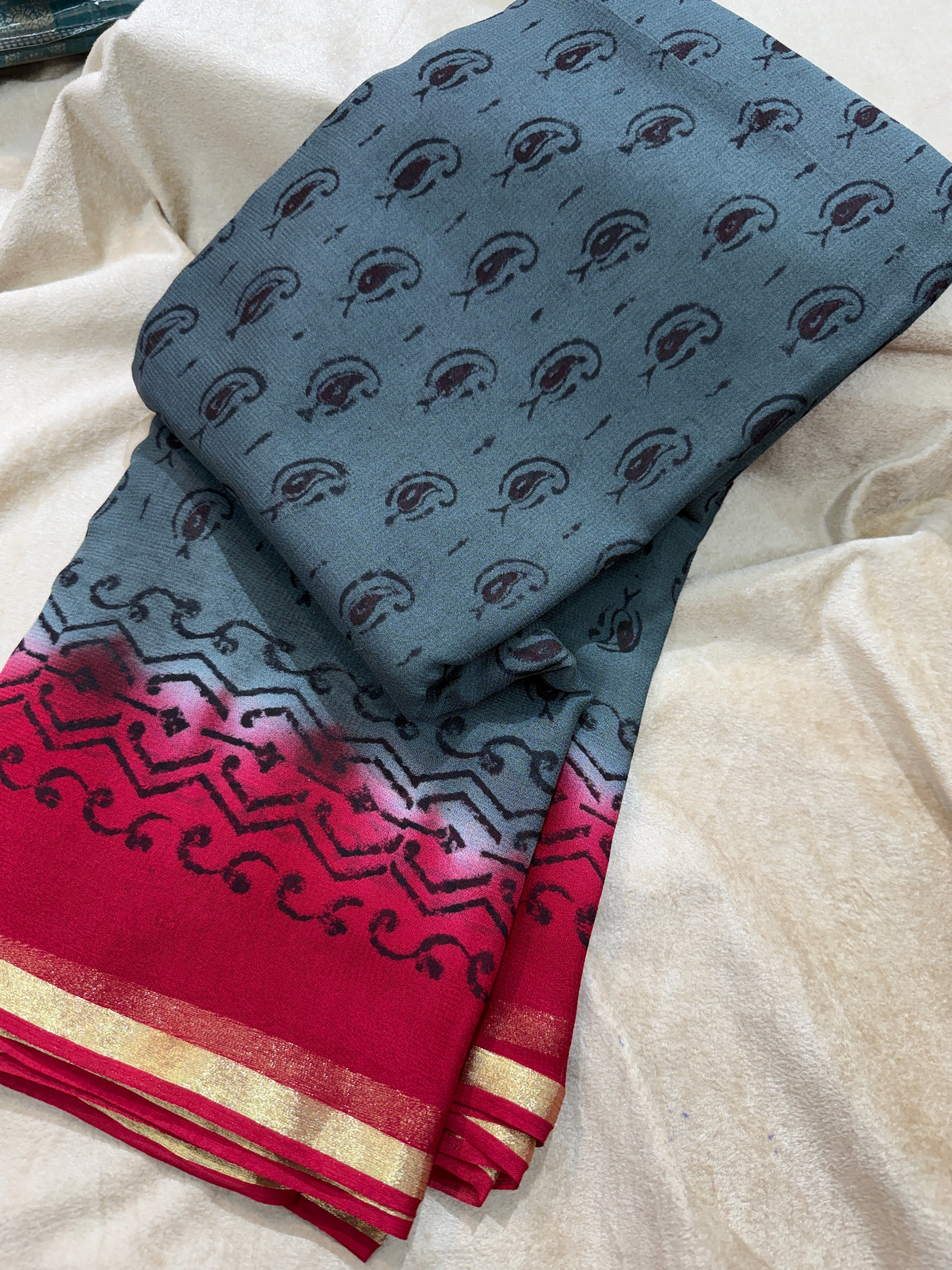 MRC314 Zari PIPINIG GEORGET SAREE