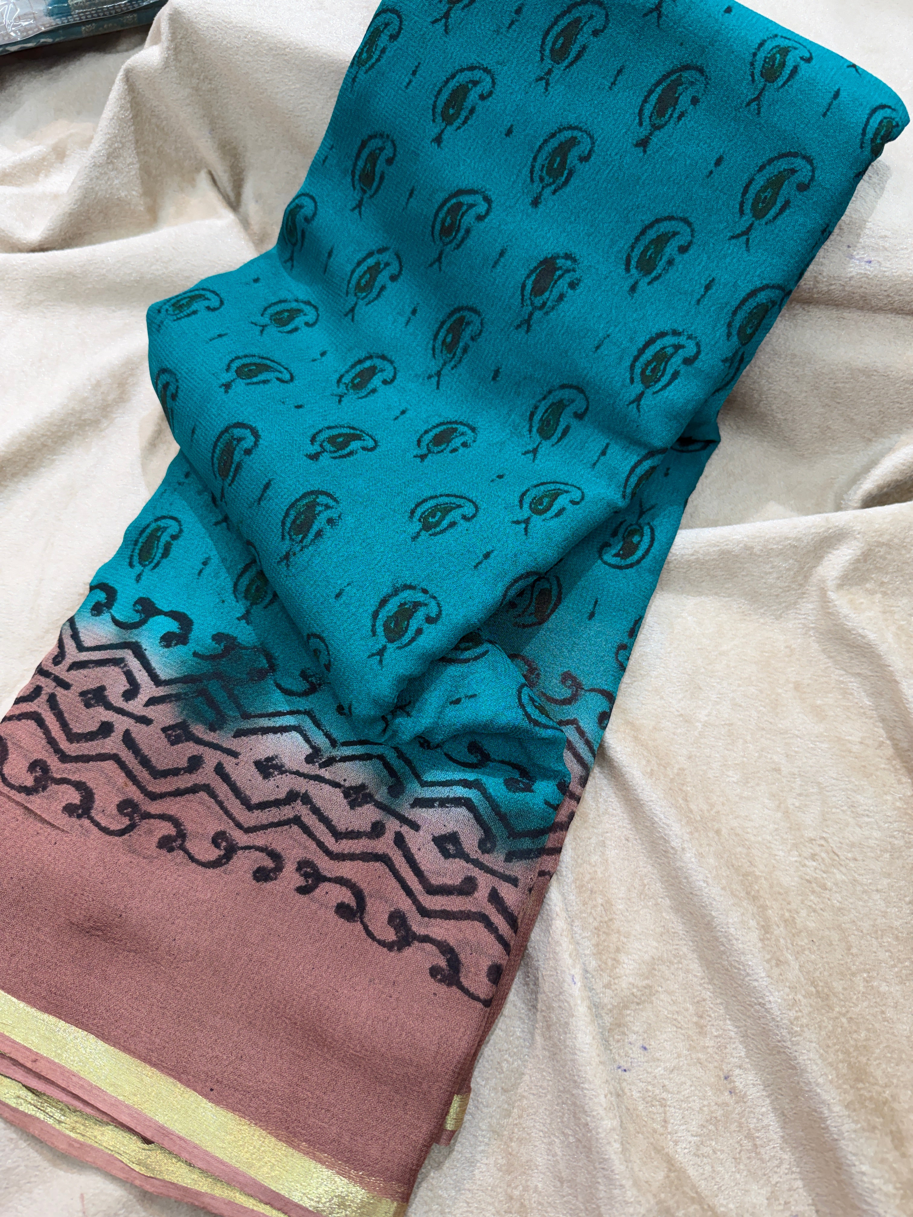 MRC314 Zari PIPINIG GEORGET SAREE