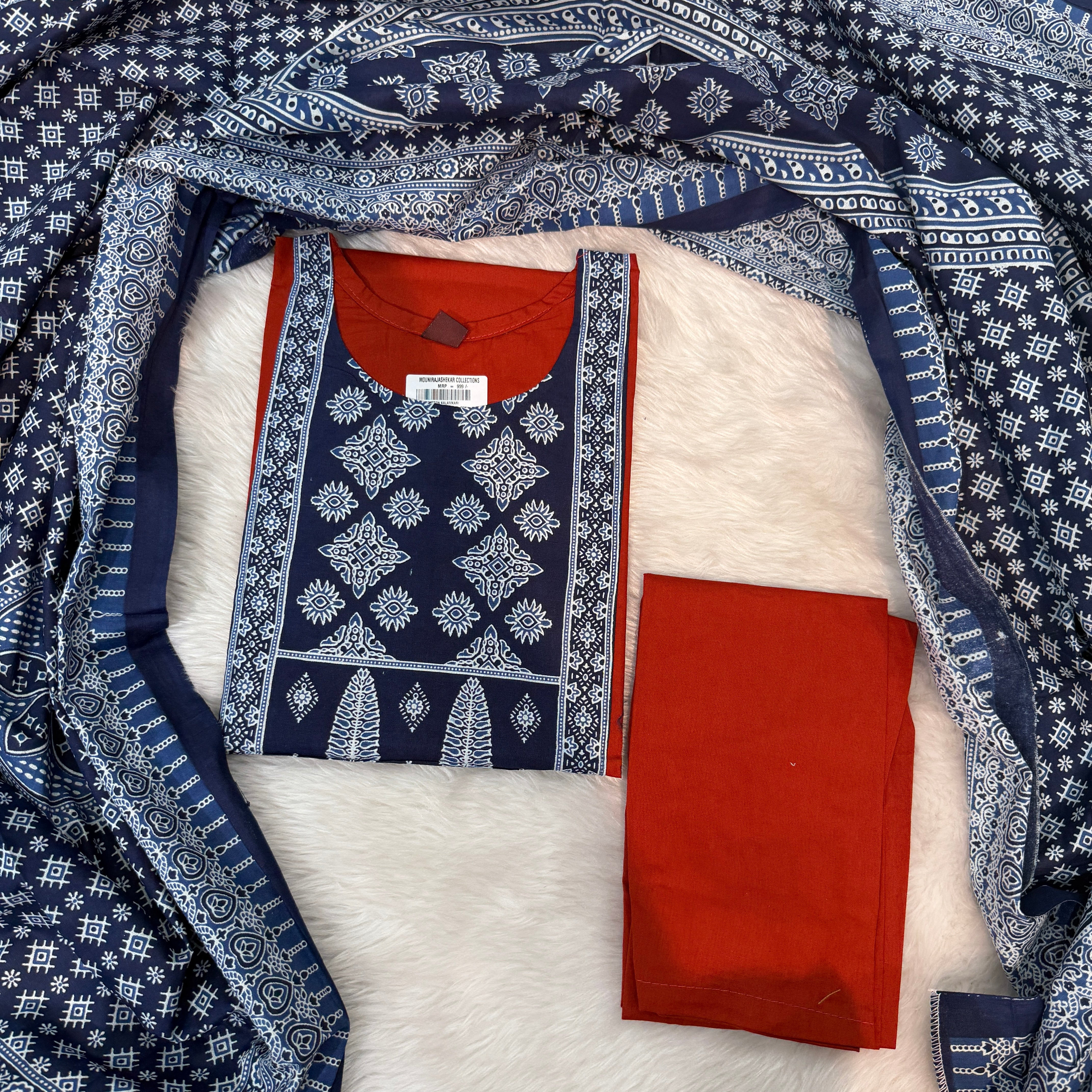 Aadi Sale Dabu cotton Kalamkari