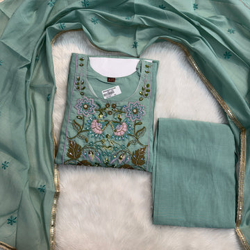 MRC217 Mul Chanderi 3pc party wear