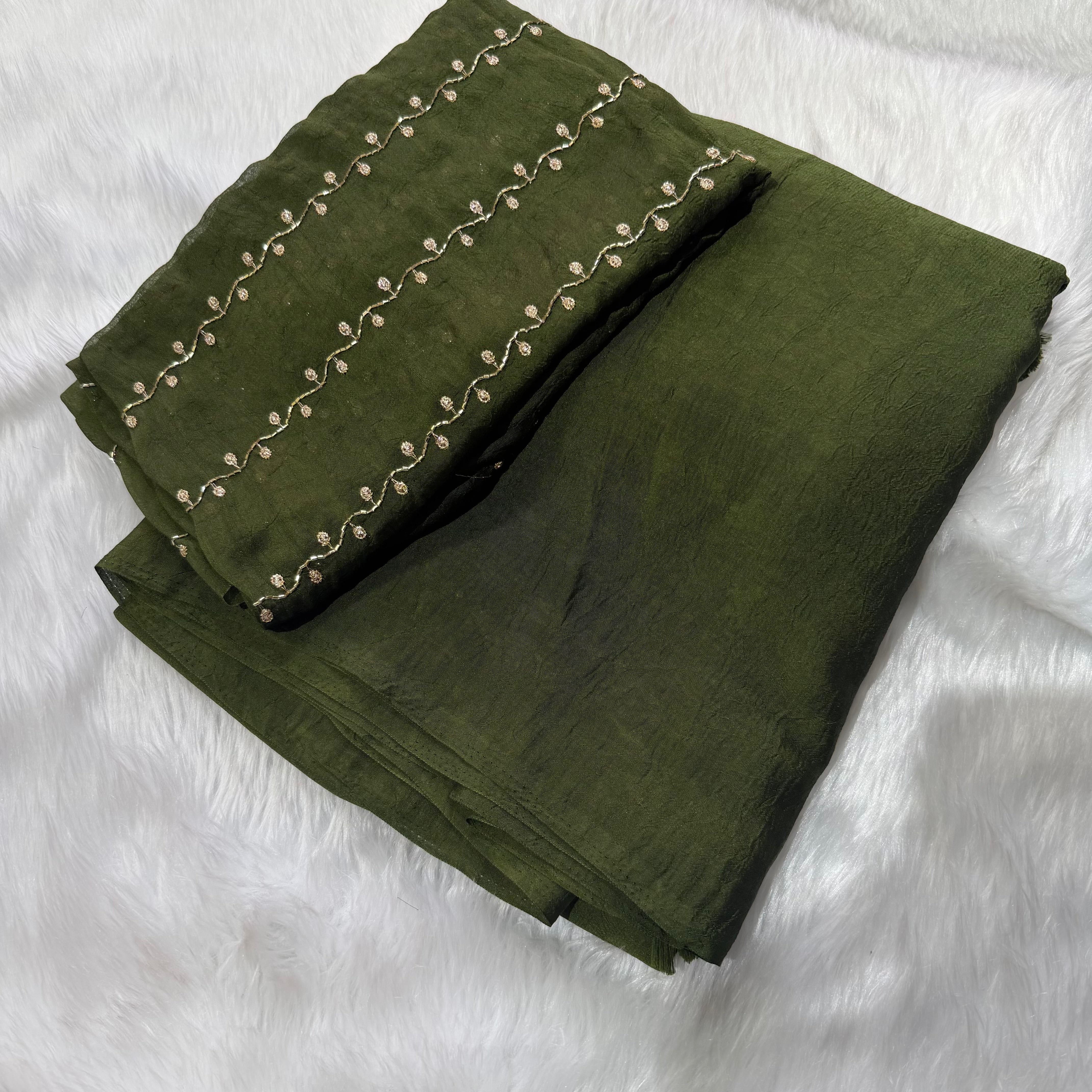 MRC141 Fendy crush Georget Saree / Tussels