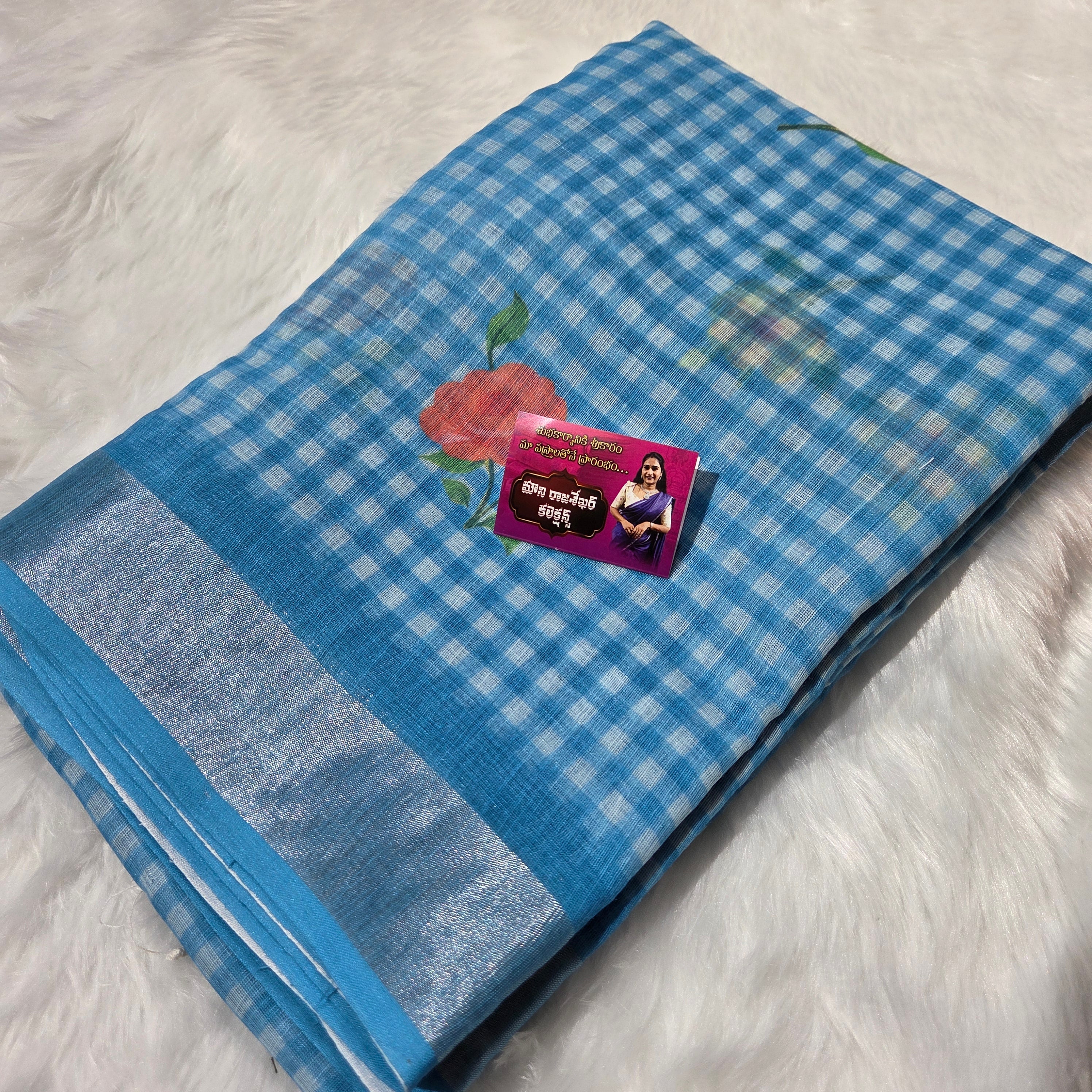 MRC17 Linen checks Saree/ Rajyog