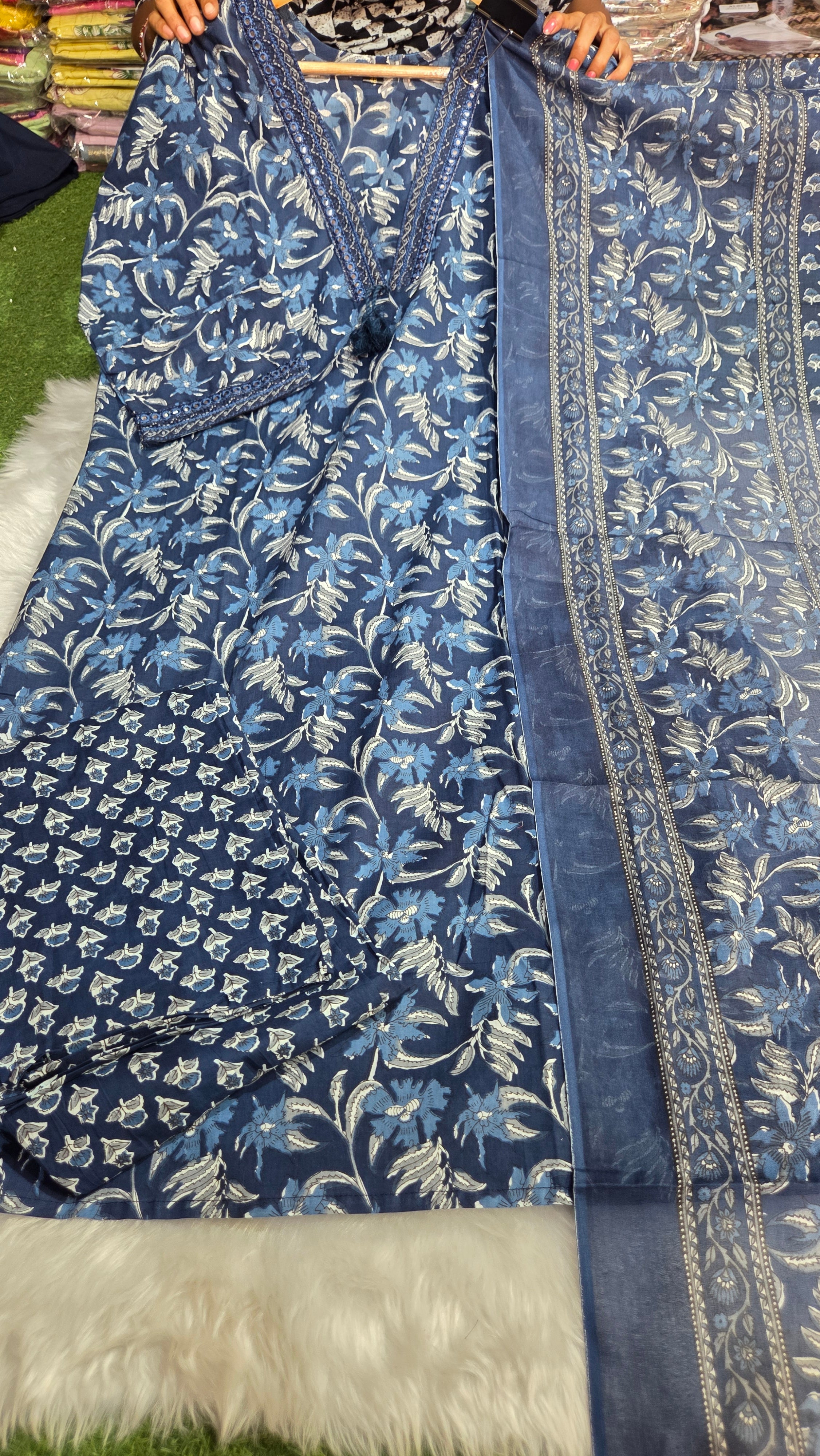 Three piece kurti set cotton