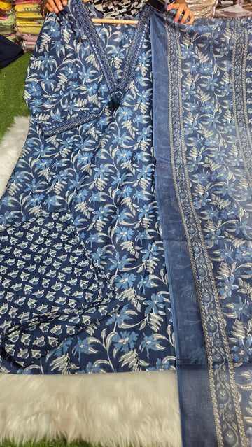 Three piece kurti set cotton