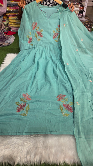 Three piece kurti set cotton