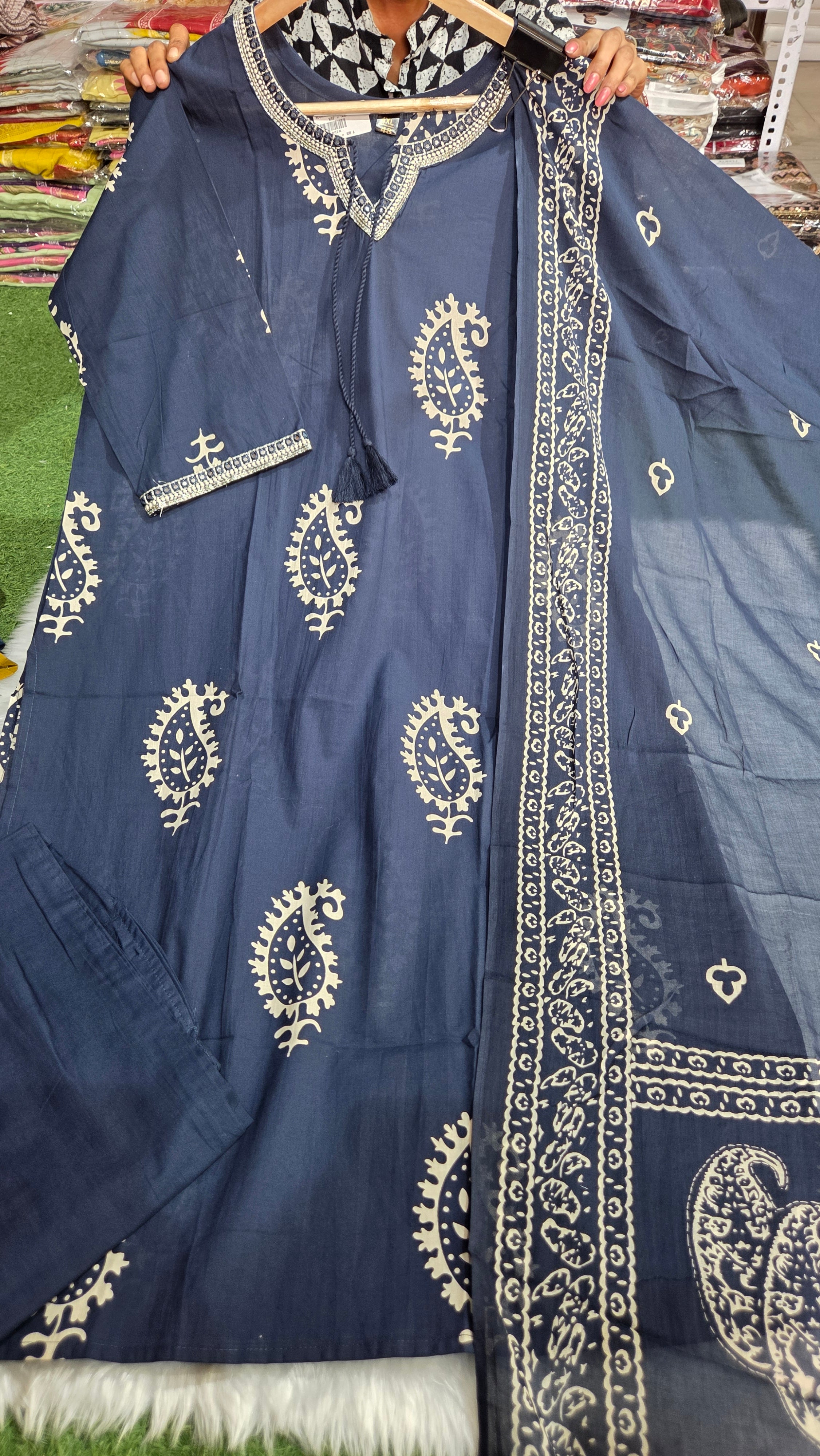 Three piece kurti set cotton