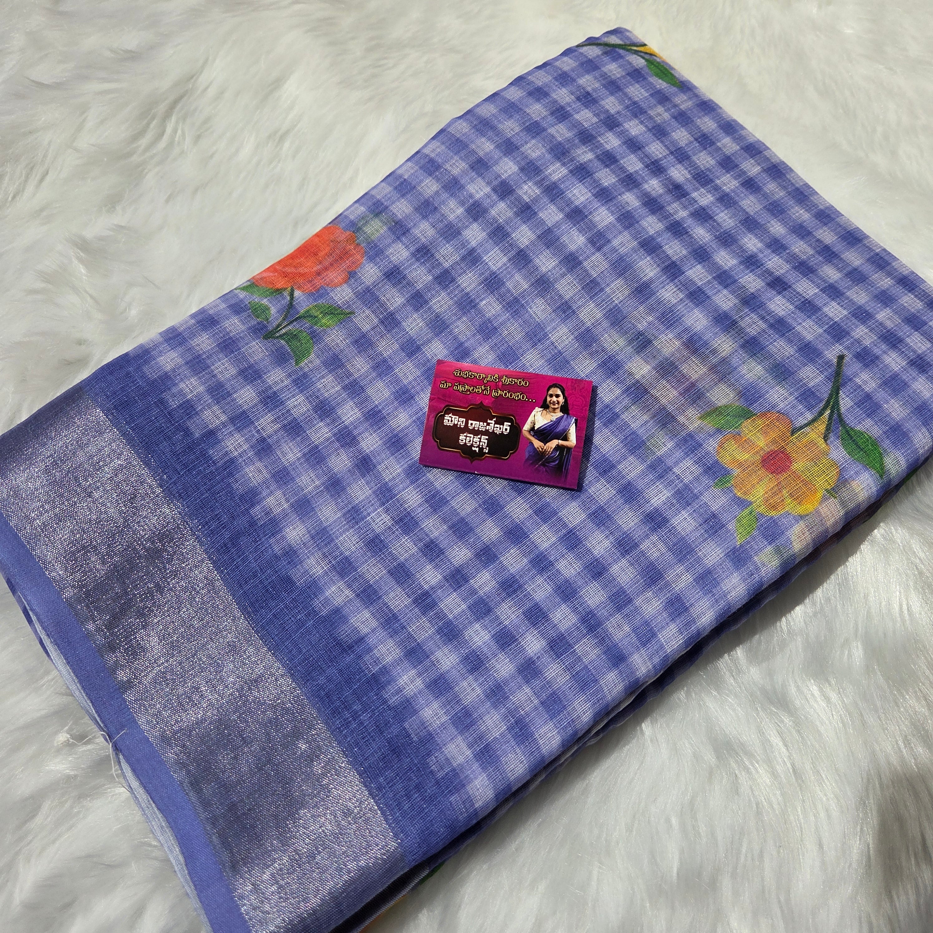 MRC17 Linen checks Saree/ Rajyog